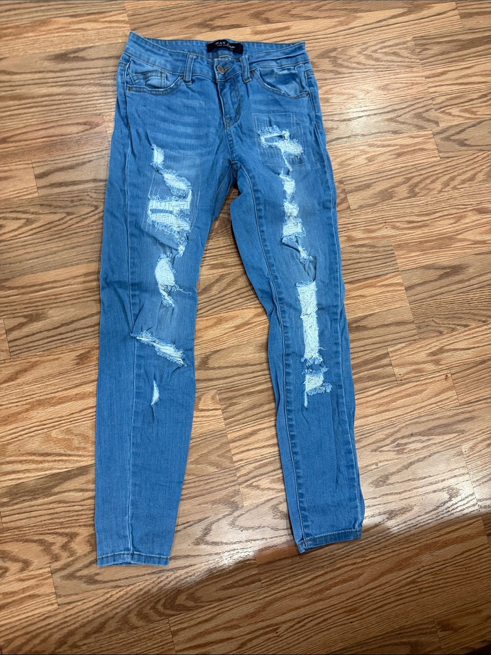 Wax Jean Women Skinny Ripped Light Blue Jeans